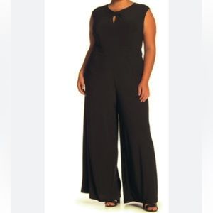 Sharagano Matte Jersey Keyhole black Jumpsuit/pantsuit Size 2X NWOT